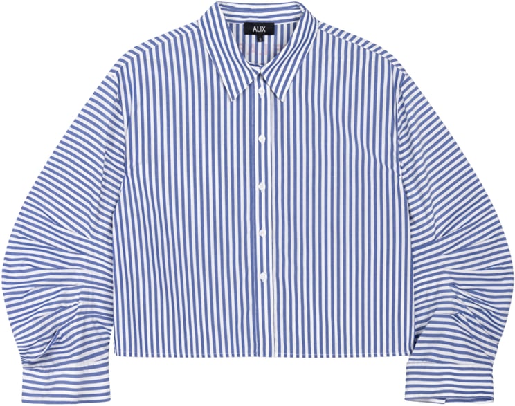 Alix The Label Alix The Label Ladies Woven Fancy Striped Blouse Blouses Blauw 2602909630
