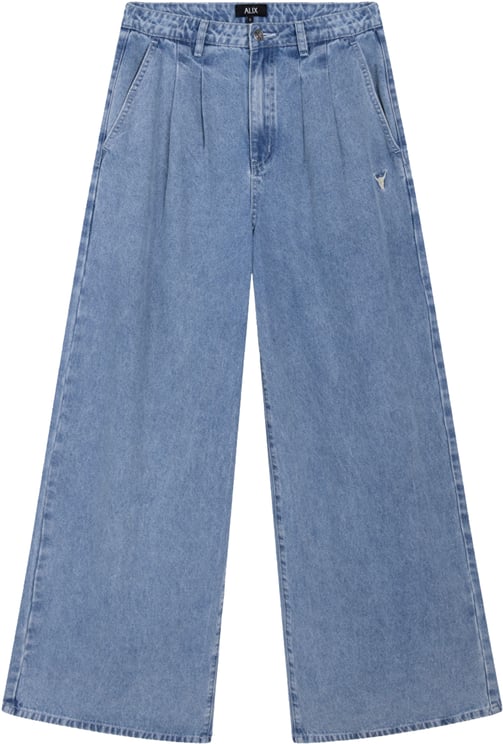 Alix The Label Alix The Label Ladies Woven Denim Wide Pants Lichtblauw 2603198628
