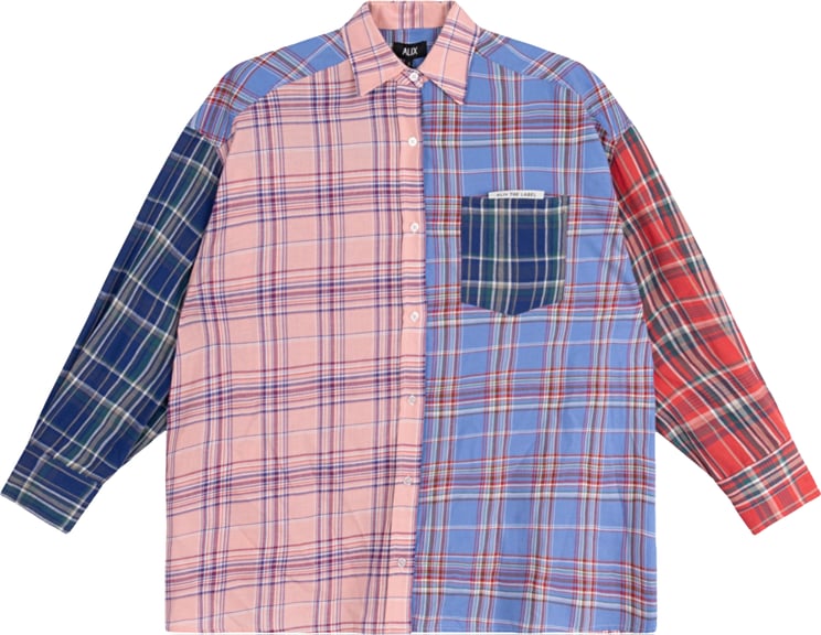 Alix The Label Alix The Label Ladies Woven Check Mix Blouse Blouses Lichtroze 2606939752