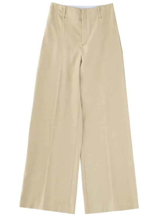 Alysi Neutrals Linen Blend Wide-Leg Pants