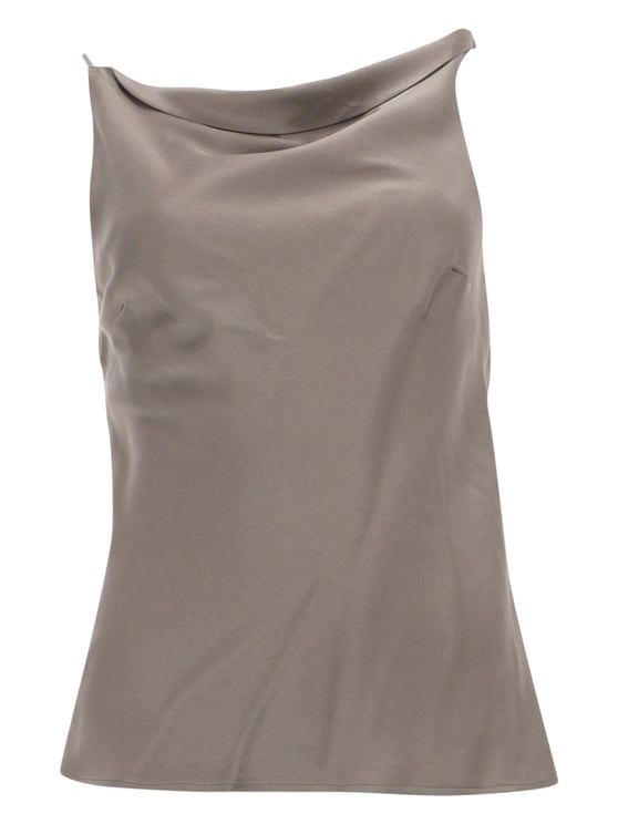 Alysi Neutrals One Shoulder Asymmetrical Top