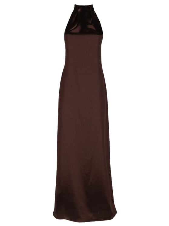 Alysi Neutrals Halter Floor Length Dress