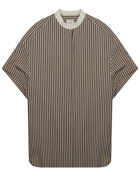 Alysi Vertical Stripes Viscose-Blend Mini Dress