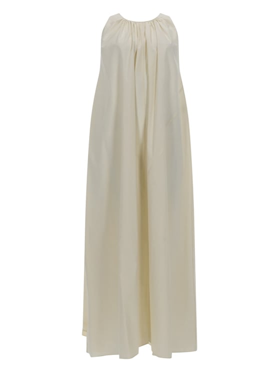 Alysi Neutrals Sleeveless Gathered Neck Dress