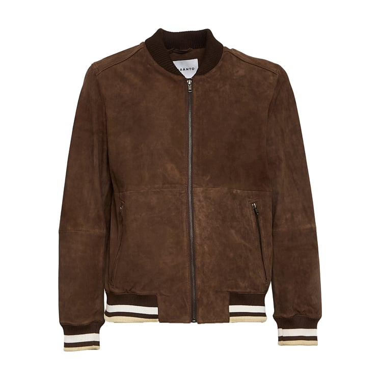 Amaranto Valstarino Suede Bomber Jacket