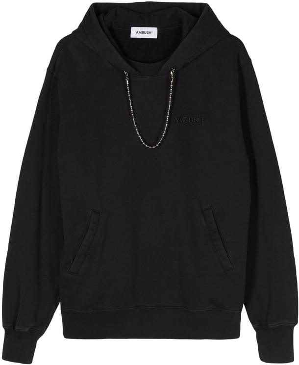 AMBUSH Black Ballchain Detail Cotton Hoodie