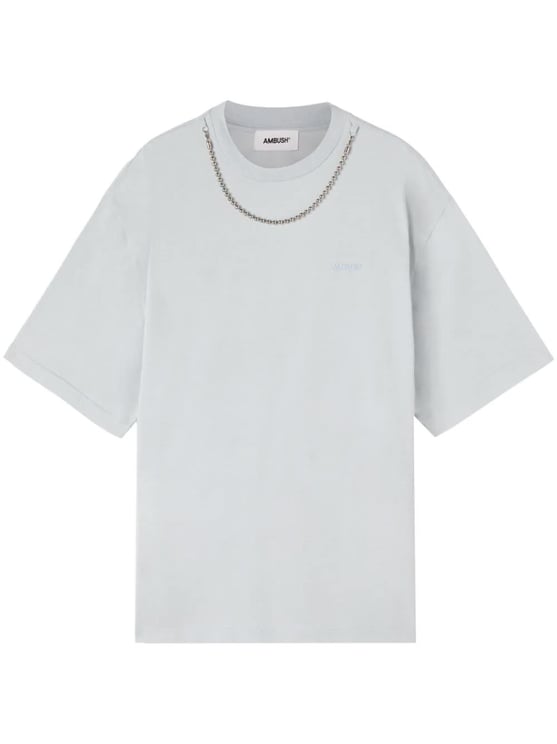 AMBUSH Blue Ballchain Detail Organic Cotton T-Shirt