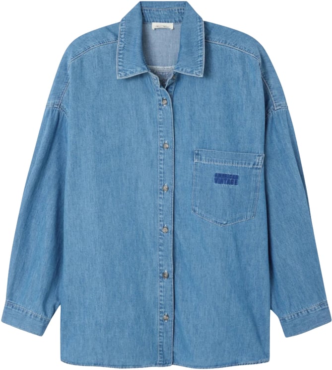 American Vintage American Vintage Izeway Blouses Blauw Ize06ae26