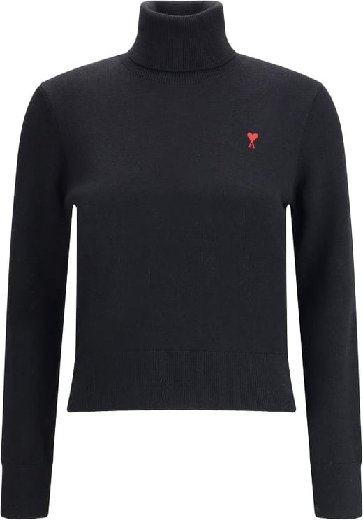 AMI Paris Ami Paris Black Merino Wool Turtleneck