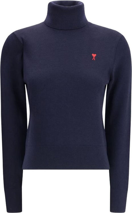 AMI Paris Ami Paris Blue Merino Wool Turtleneck