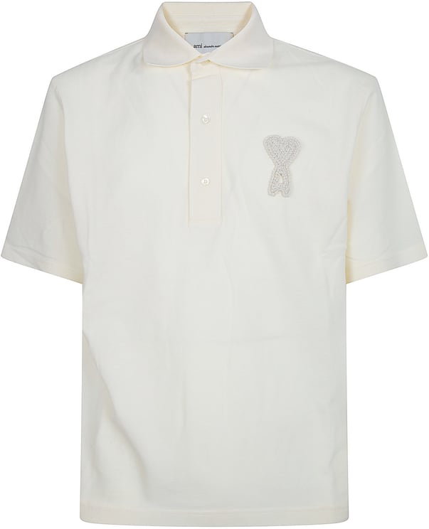 AMI Paris Organic Cotton Piqué Polo with Embroidered Logo