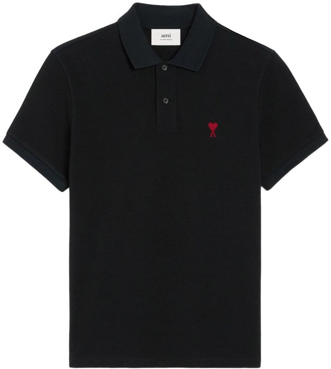 AMI Paris Organic Cotton Piqué Polo With Embroidered Logo