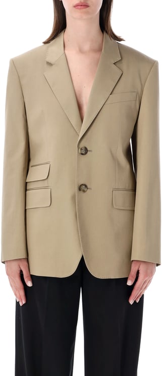 AMI Paris Single Breast Blazer Beige