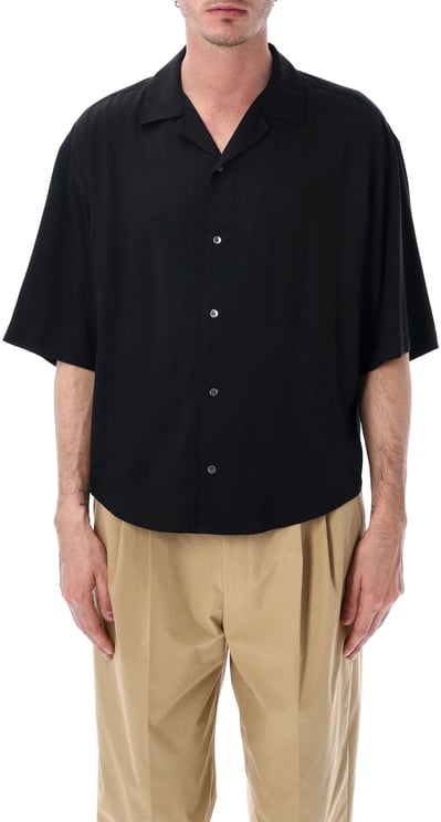 AMI Paris Silk S/S Shirt Nero