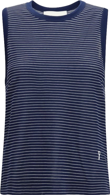 AMI Paris Ami Paris Blue Cotton Tank Tops