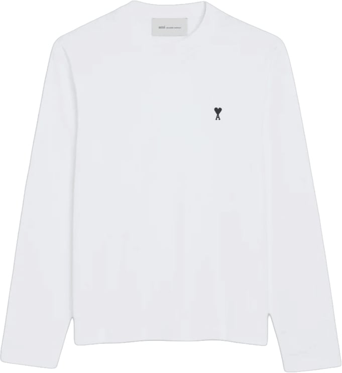 AMI Paris CONTRASTED AMI DE COEUR LONG SLEEVE T-SHIRT