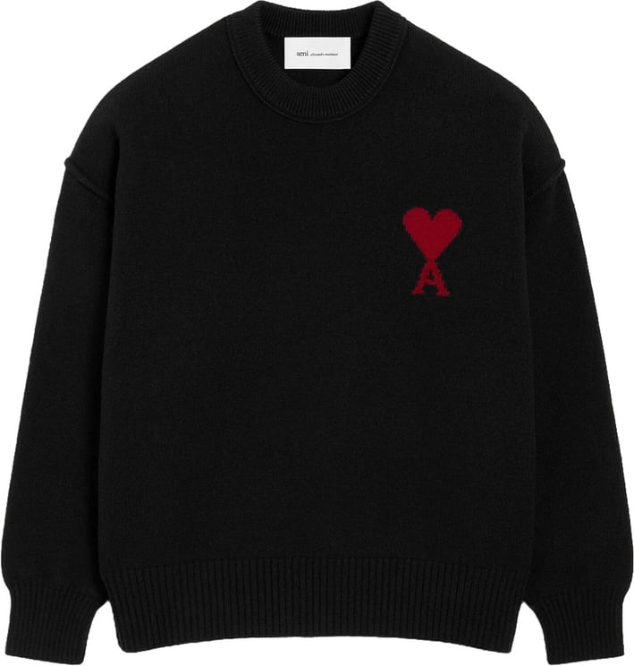 AMI Paris FELTED MERINO WOOL AMI DE COEUR CREWNECK