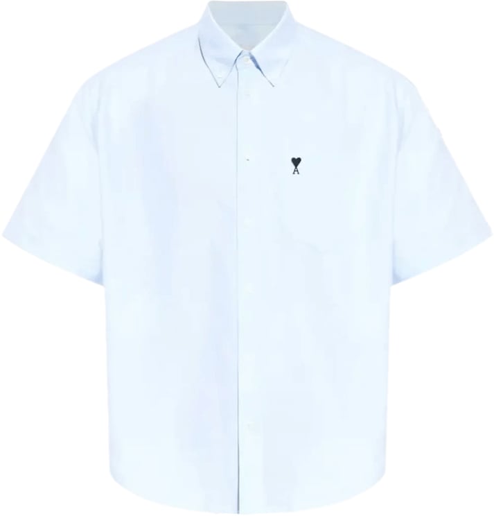 AMI Paris Boxy shirt met korte mouwen, blauw