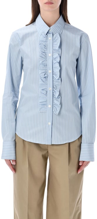 AMI Paris Ruffled Shirt Blu