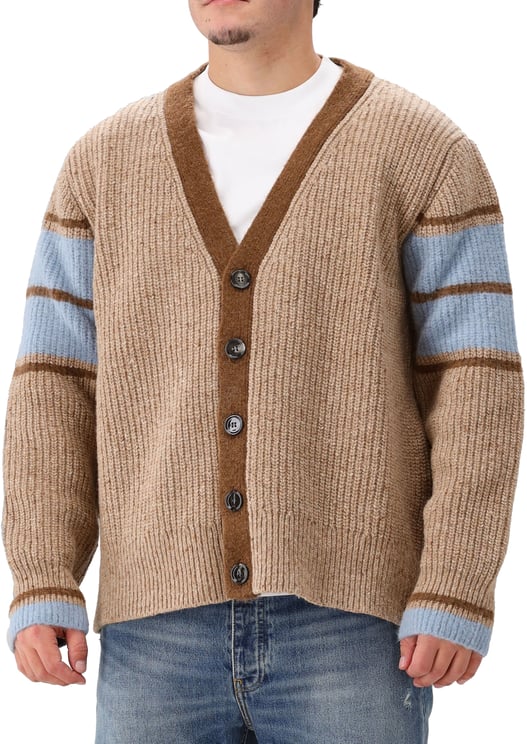 AMI Paris AMI Paris Gebreid Vest Bruin HKC358 College