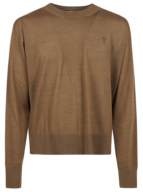AMI Paris Fine-Knit Wool And Silk Blend Sweater