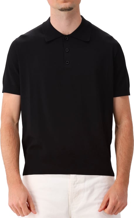 AMI Paris AMI Paris Gebreide Polo Zwart