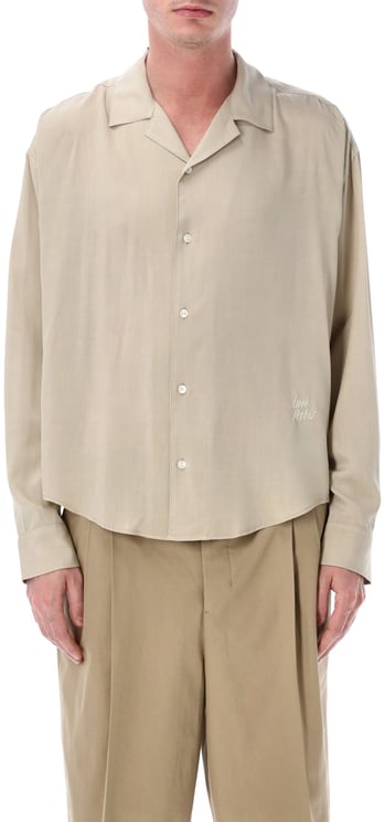 AMI Paris Silk L/S Shirt Caffe Cream