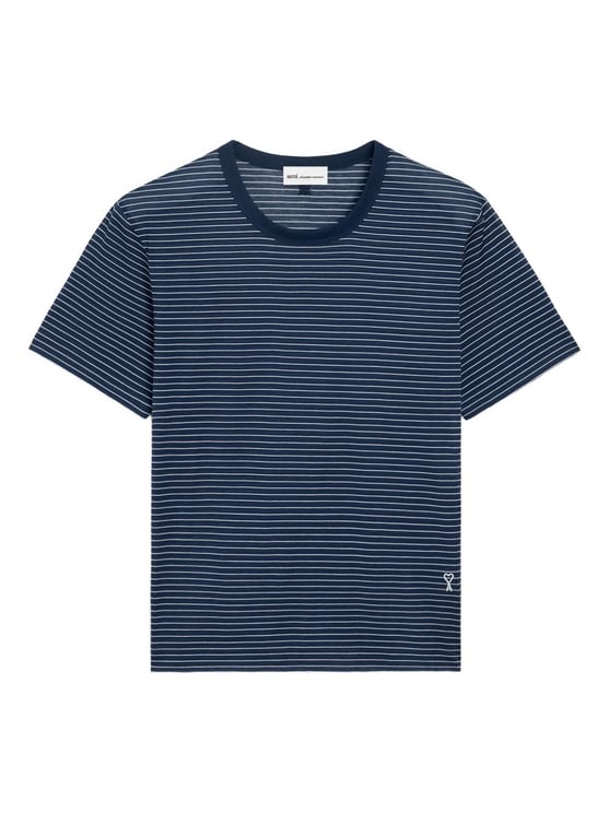AMI Paris T-Shirts And Polos Bleu/White