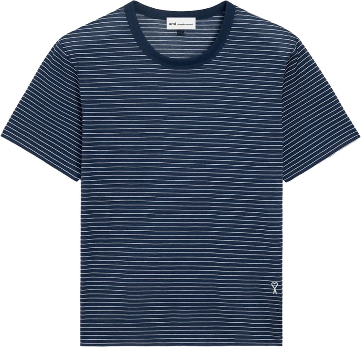 AMI Paris T-Shirts And Polos Bleu/White