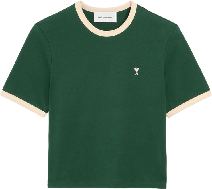 AMI Paris T-Shirts And Polos Vert Bouteille