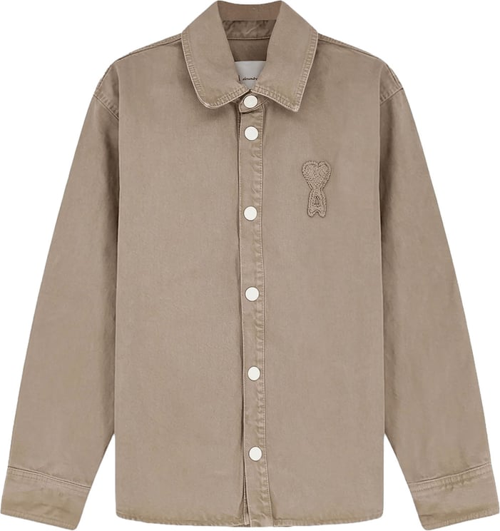 AMI Paris GEHAAKT OVERHEMD ADC BEIGE