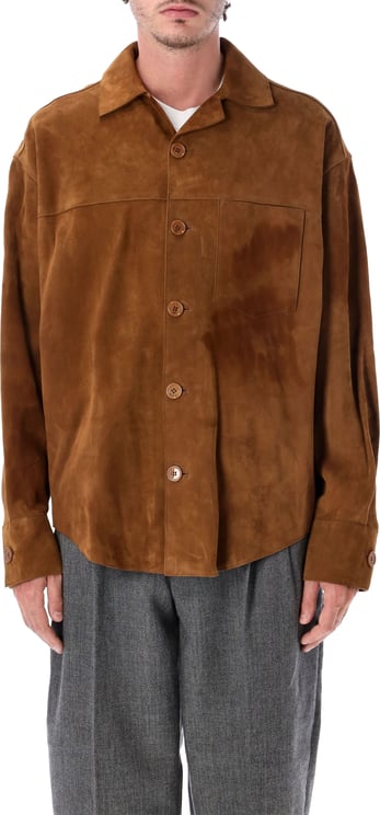 AMI Paris Overshirt Suede Tobacco