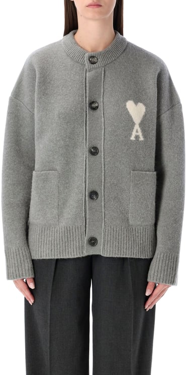 AMI Paris Adc Cardigan Gris
