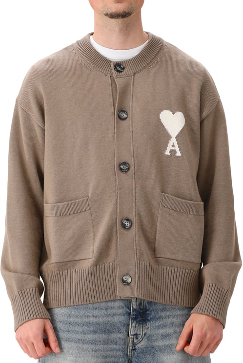 AMI Paris Ami Paris Gebreid Vest Bruin ADC