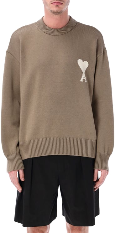 AMI Paris Ami De Coeur Crewneck Beige