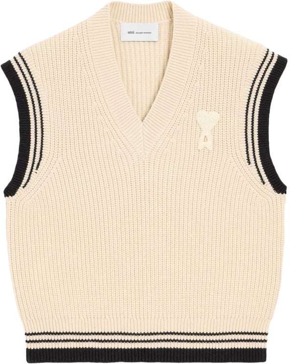 AMI Paris Crochet Adc Gilet Beige