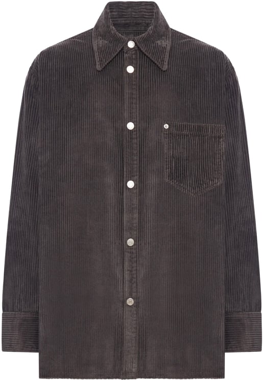 AMI Paris Logo Patch Corduroy Overshirt