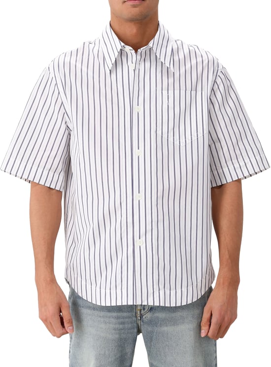 AMI Paris AMI Paris Overhemd Wit Embossed ADC Wide Fit Shirt