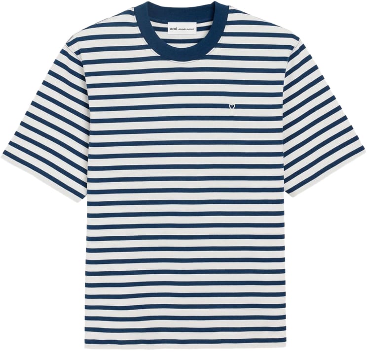 AMI Paris T-Shirts And Polos White Blue
