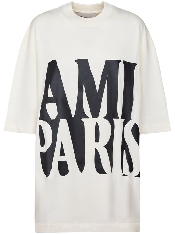 AMI Paris Oversized Cotton T-Shirt with Bold Ami Paris Print