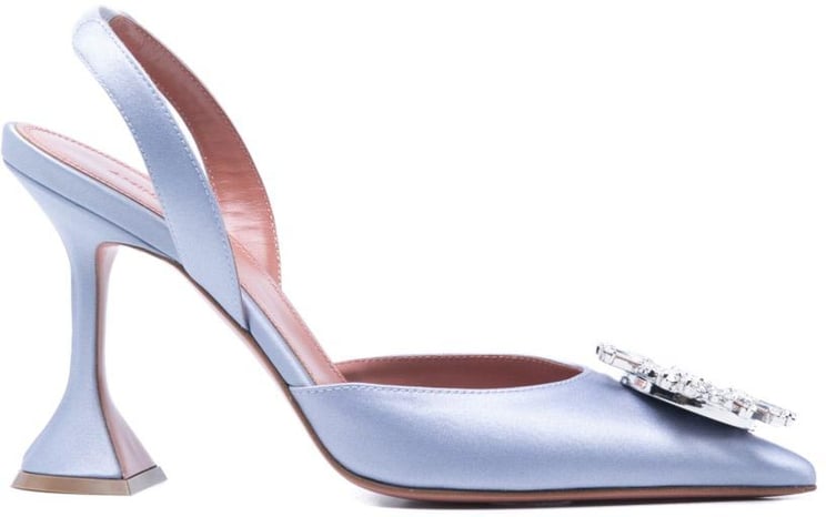 Amina Muaddi With Heel Grey