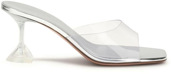 Amina Muaddi Amina Muaddi Silver Pvc Stiletto Heel Sandals
