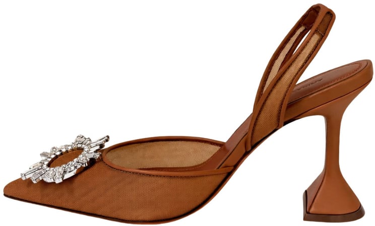 Amina Muaddi With Heel Beige