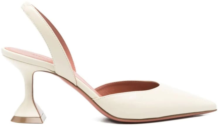 Amina Muaddi With Heel White