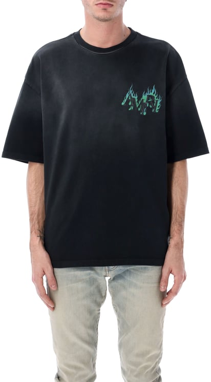 Amiri Logo Flames Tee Nero