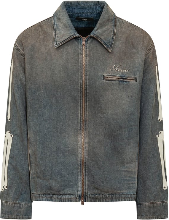 Amiri Blouson Lea Bones con Zip