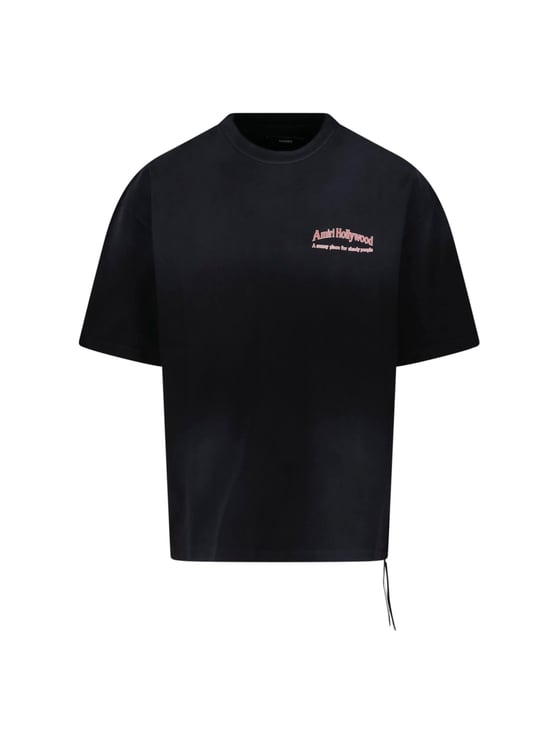 Amiri Black Hollywood Printed Cotton T-Shirt