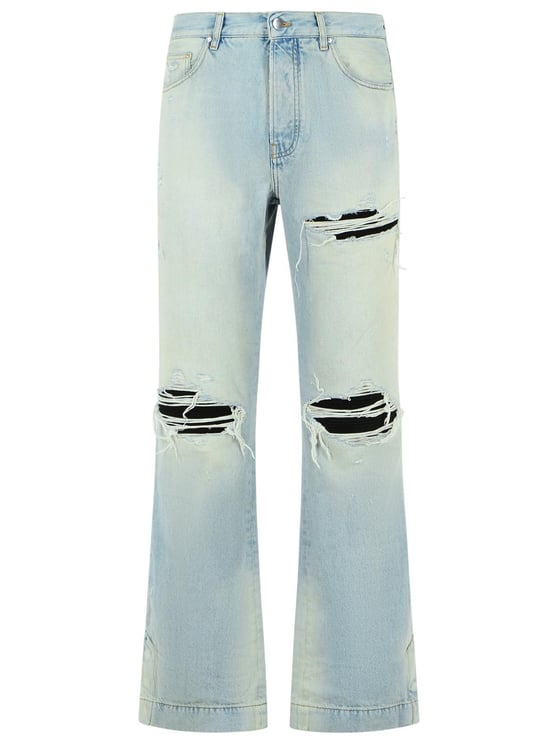 Amiri Flare' Light Blue Cotton Jeans
