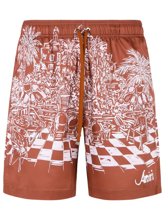Amiri Terracotta Polyester Swimsuit