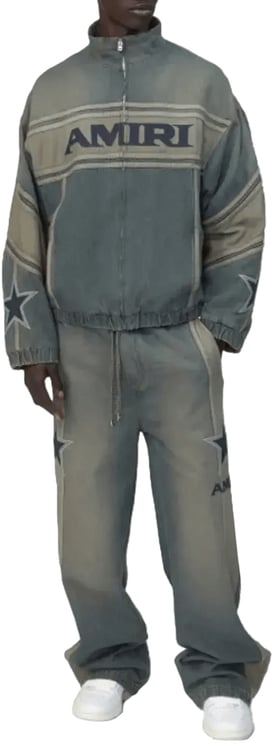 Amiri AMIRI SPORT DENIM TRACKPANT WORN SLATE